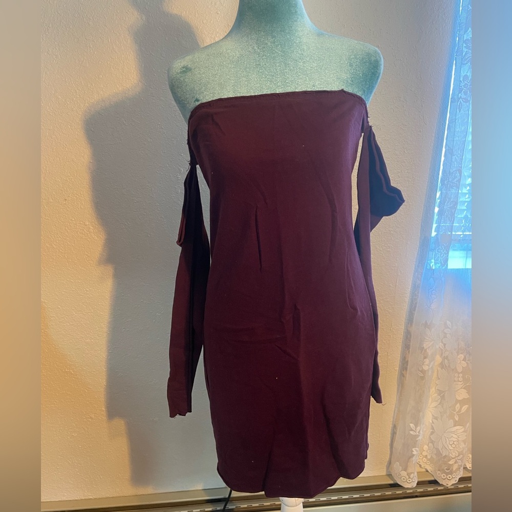 F21: purple tube dress with sleeves